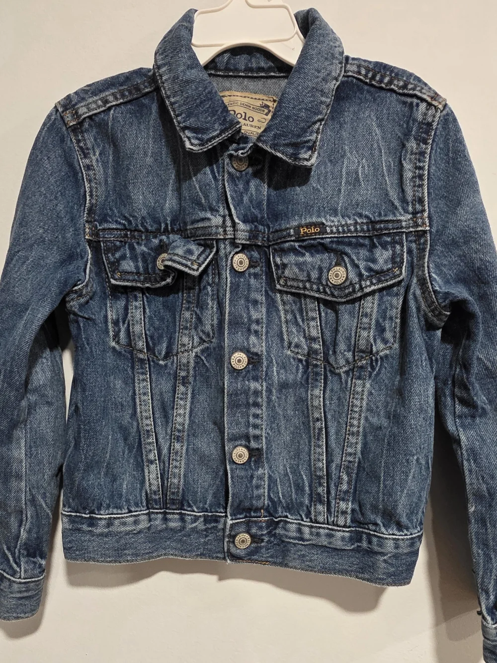 Polo by Ralph Lauren Trucker Denim Jacket with American Flag Patch